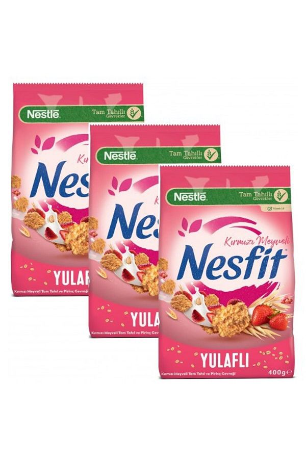 Nestle-Nesfit Red Corn Flakes - 400 Gr X 3 Fruits 1
