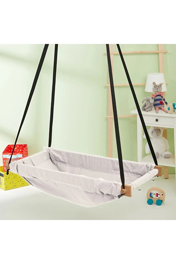 Just Swing Zıp Zıp Ahşap Yaylı Hamak - Bebek Hamak Beşik - Bebek Hamak Beşik