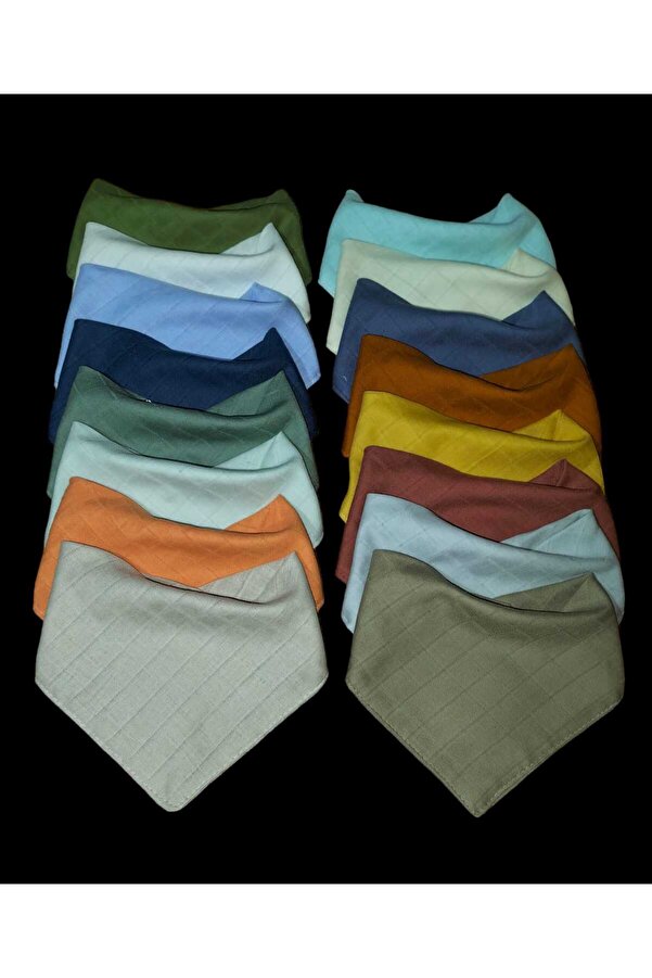 sağel %100pamuk 16lı Müslin Yakalık Mama Önlüğü Çift Katlı Iki Çıtçıtlı Ediz (FULAR, SALYA ÖNLÜĞÜ)