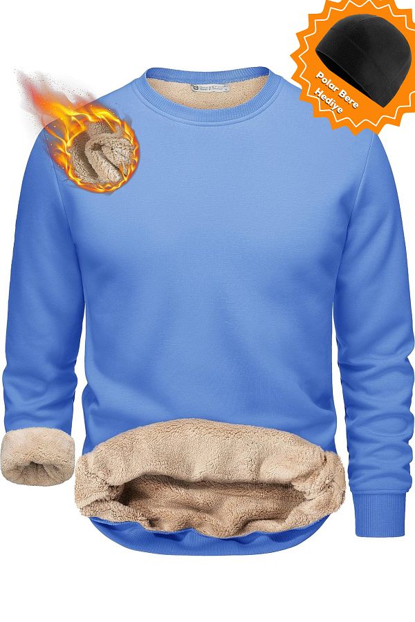 Thermal lined crew neck sweatshirt on sale