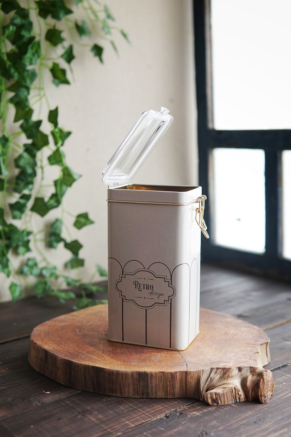 EVLE-Er053-u6 Retro Patterned Rectangular Metal Storage Container 8x10 Cm 1