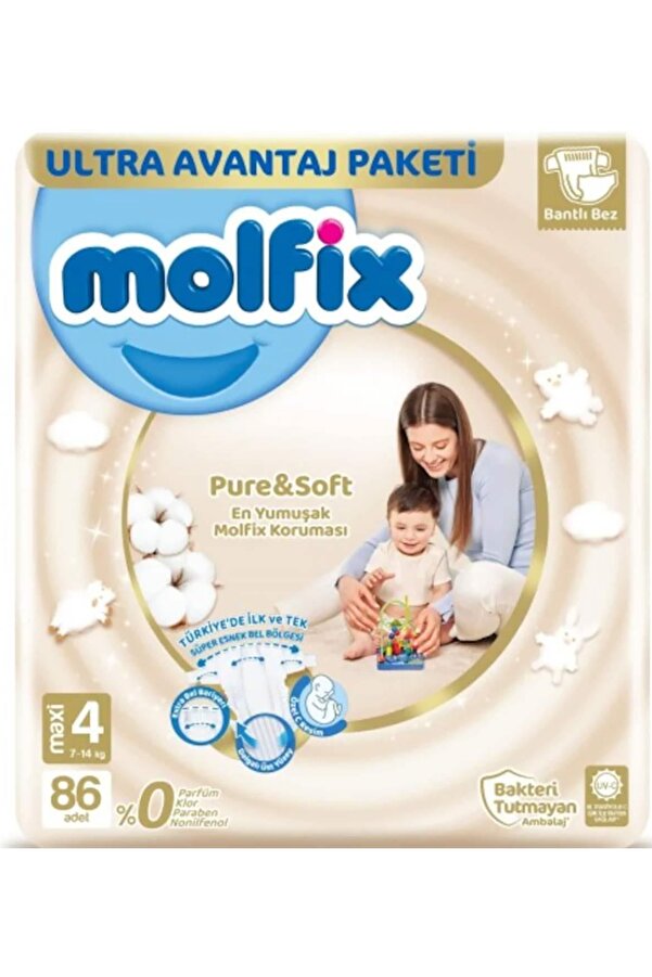Molfix Pure & Soft Bebek Bezi Maxi 4 No 86 Lı