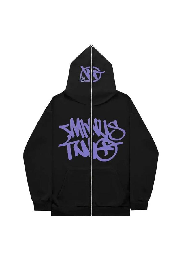 DeepWater Minus Two Detail Unisex Oversize Full Zip Printed