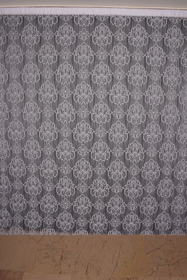 AKÇA TEKSTİL-SPIDER MODEL WHITE COLOR STRING Curtain READY BUTTONS STITCHED STRING CURTAIN 300*280 cm 1