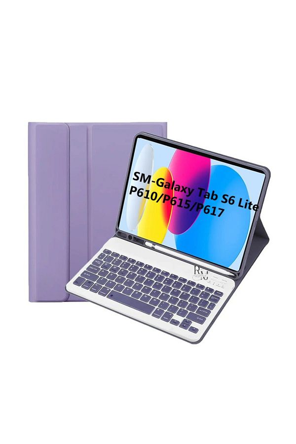 ÜNİCELL-Samsung Galaxy Tab S6 Lite P610/615 Compatible Bluetooth Enabled Turkish Q Keyboard Tablet Case 1