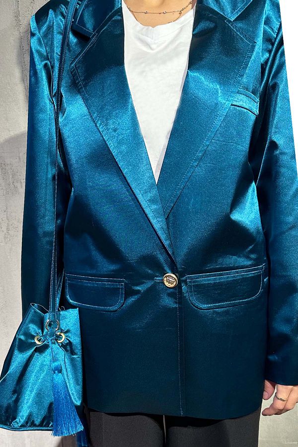 Petrol blue jacket online