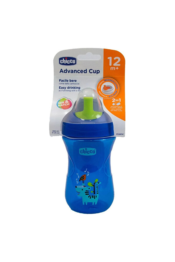 Chicco 2 in 1 Advance Cup Alıştırma Bardağı 266 ml +12 Ay - Blue