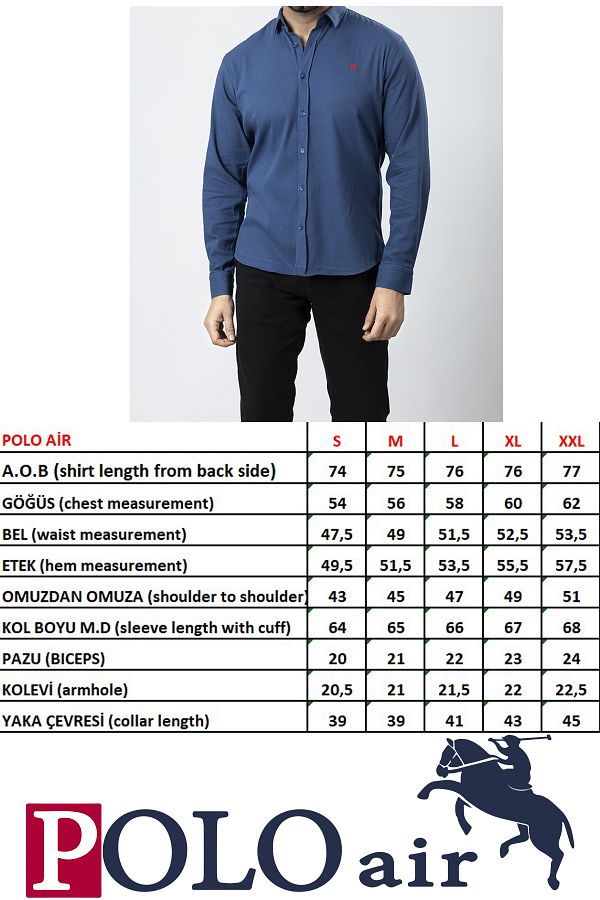 polo air Men s Shirt Slimfit Lycra Fabric Long Sleeve PA 180 Black Color Trendyol