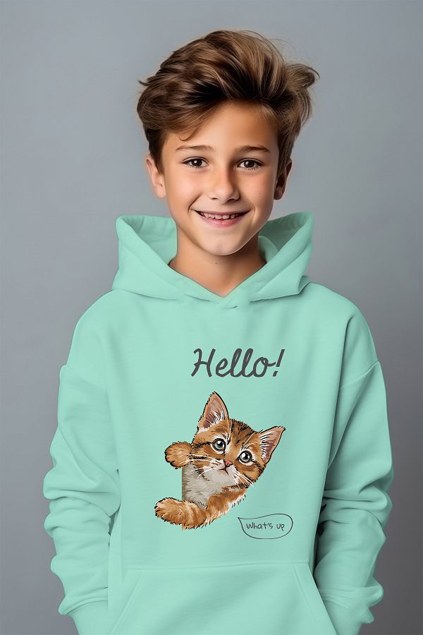 ADA BEBEK COCUK Boy s Hello Tommy Printed Oversize Sweatshirt Trendyol