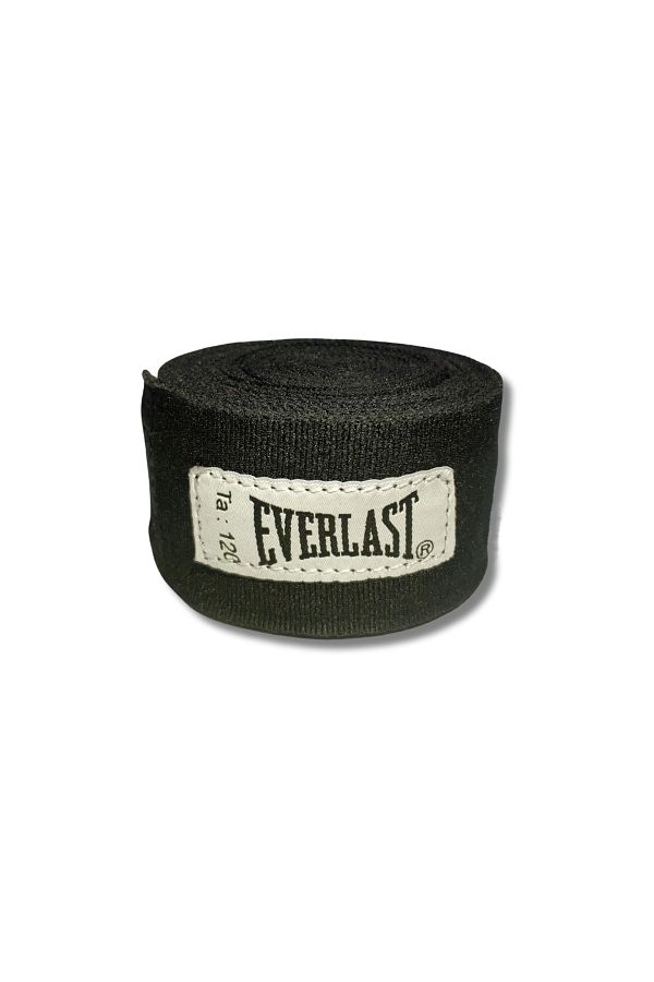 EVERLAST-ضمادة ملاكمة مطاطية سوداء 305 سم زوج أسود 1