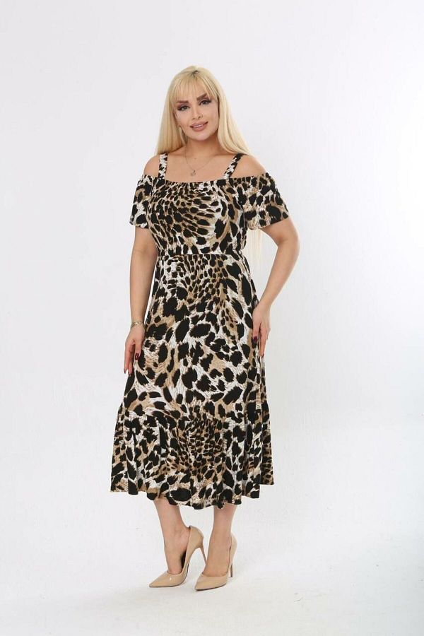 Leopard print strappy midi dress shop