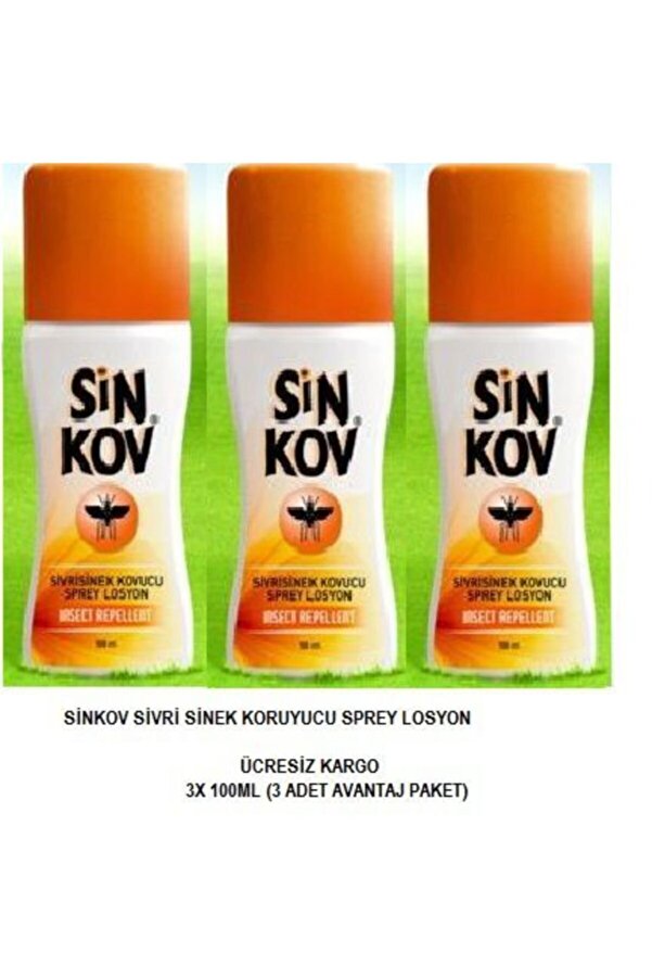 Sinkov Sivrisinek Kovucu Losyon Sinek Koruyucu Spray 3x100 Ml.