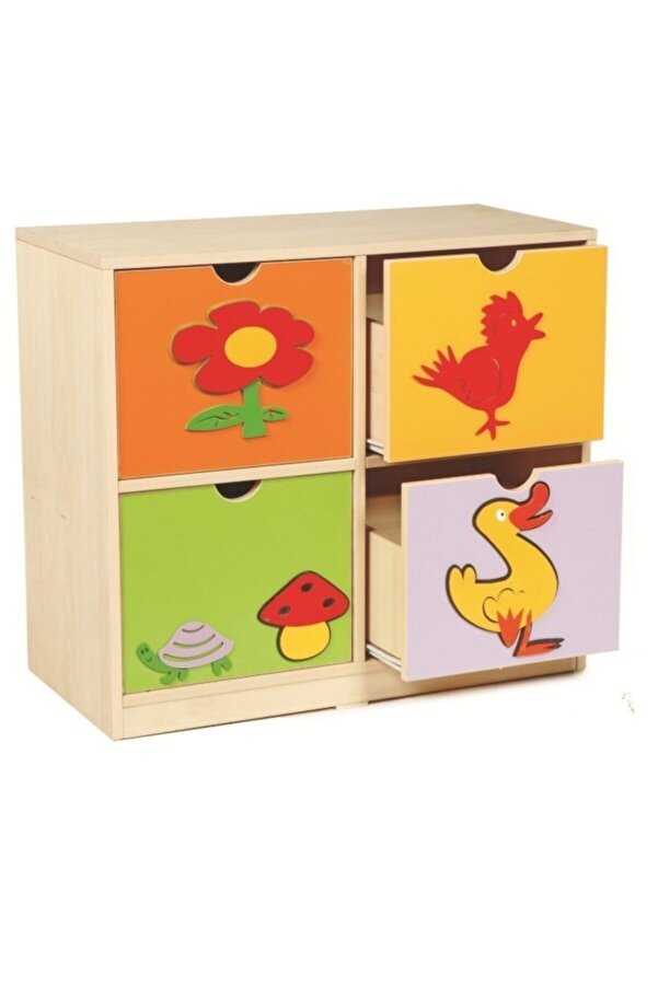 Edutoys Dolap 4 Çekmeceli (figürlü)