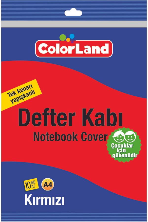 Colorland-Notebook Container Transparent Red Single Sided Adhesive 10 Pieces 1