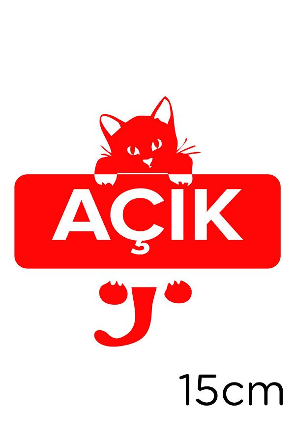 New Jargon-Clear Text And Cat Sticker Paste Label 15cm - Red 1