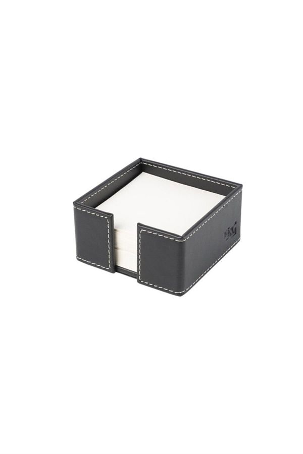 2K-Cube Notepad Holder Artificial Leather Desktop 10x10x5 Cm 1