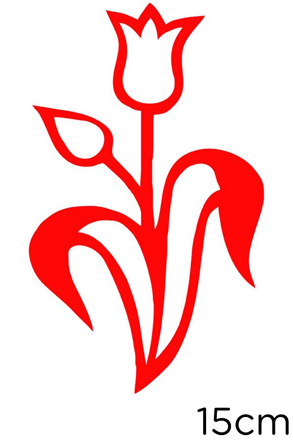 MIGNATIS-Ottoman Tulip Motif Pattern Sticker Paste 15cm - Red 1