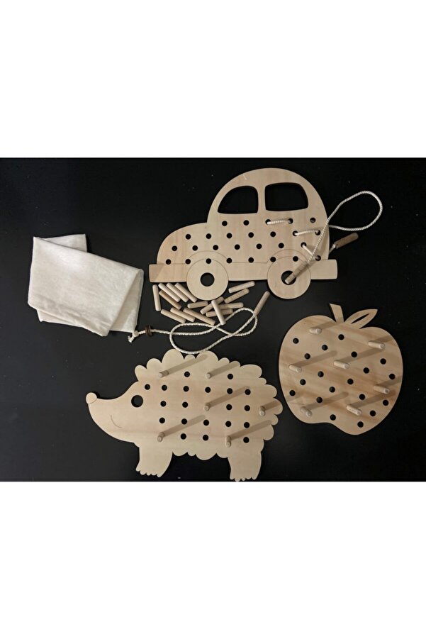 Ankebut Montessori Ip Geçirme Ve Pim Takma 3'lü Oyun Seti