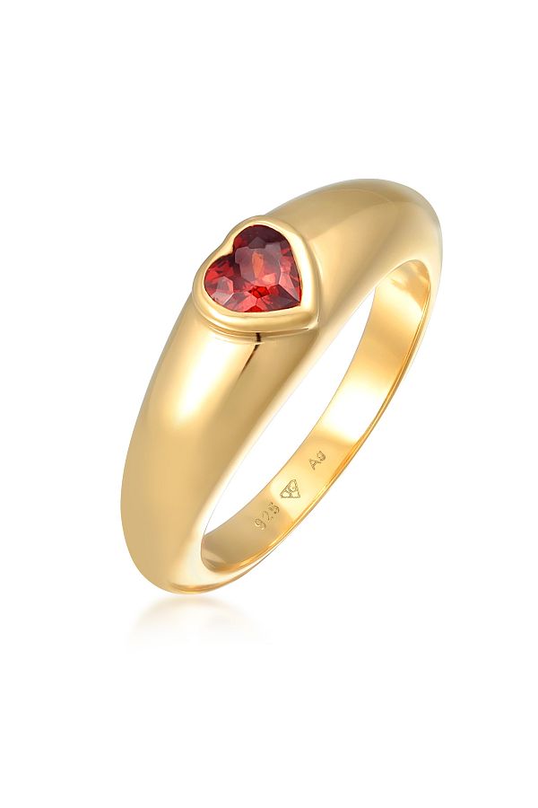 ELLI-Zirkonia-Herz-Bandring – Vergoldet Liebe-Ring aus 925er Silber 1