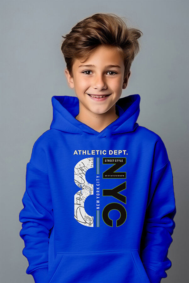 ADA BEBEK ÇOCUK Erkek Çocuk Tarz NYC Baskılı Oversize Sweatshirt