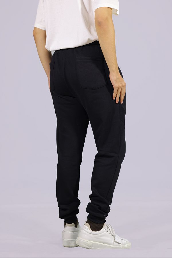 HGM Collection Men s Regular Fit Basic Sweatpants Black Trendyol