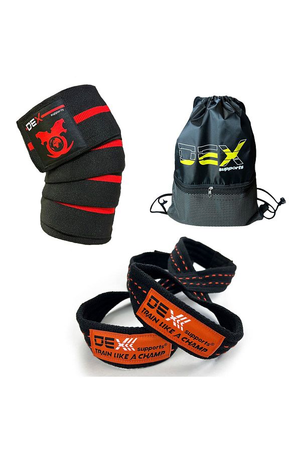 Dex Supports Lasting Energy-  Fitness Training Set + 8 Loop Lifting Straps + Sports Bag 1