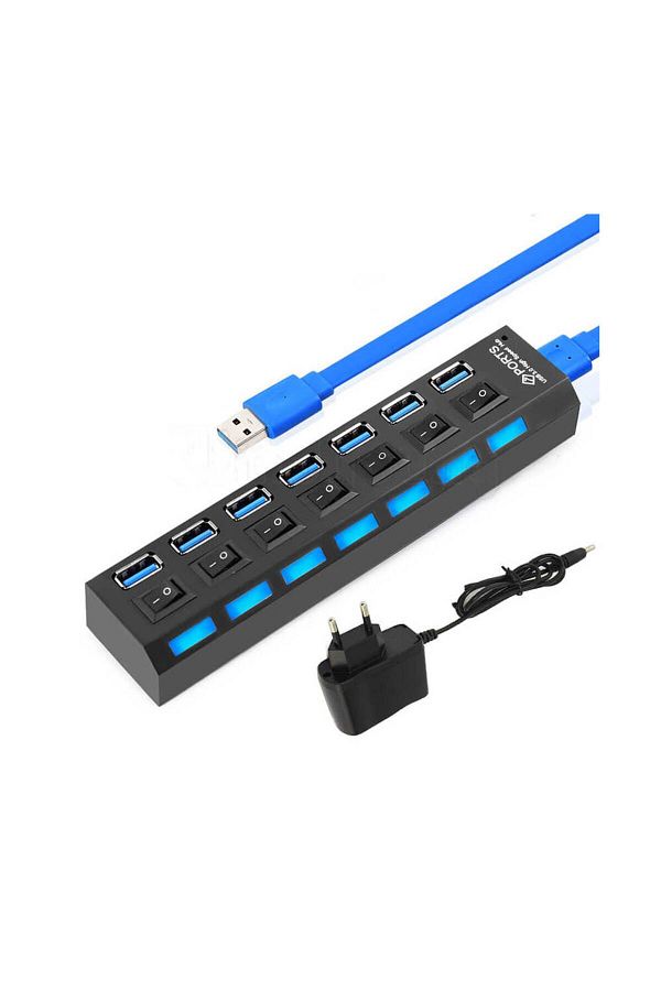 Vigor-7 Port Usb 3.0 Multiplexer Hub Switch Illuminated Adapter Ic Chip 1