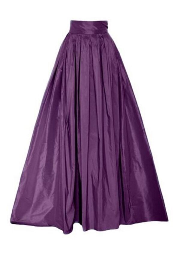 Mert Erkan High Waist Full Circle Violet Taffeta Maxi Skirt Trendyol