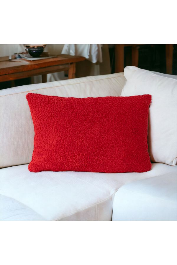Skhome-Double Sided Lamb Plush Teddy Puffy Fleece Decorative Rectangular Throw Pillow Cover (DPuffy-07) 1