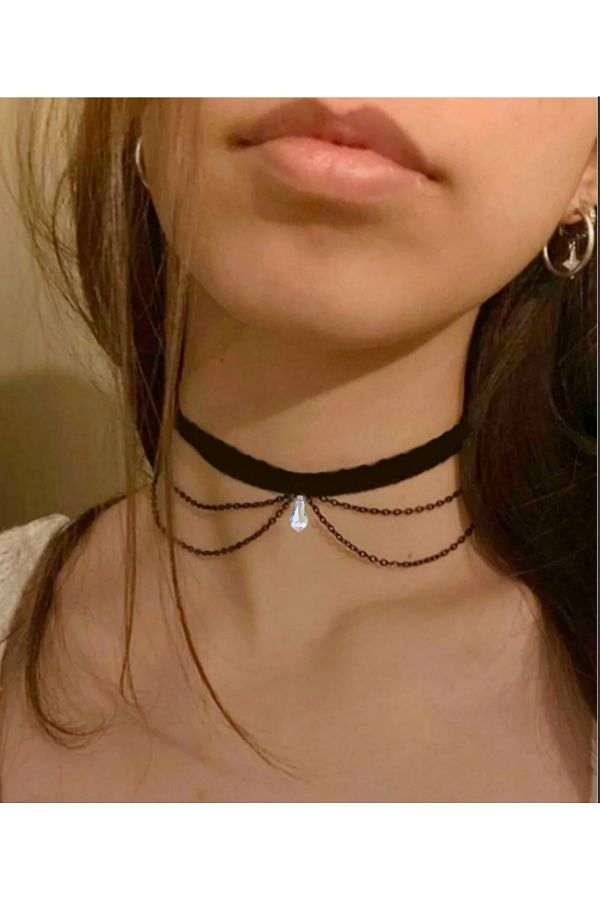 Choker drop chain necklace sale