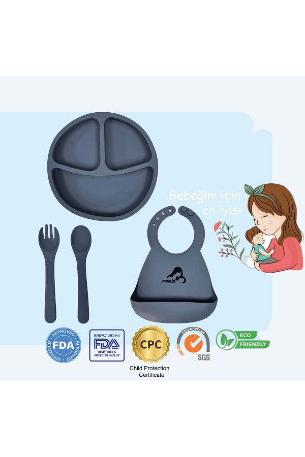 Momia Bebek Ve Anne-Momia Baby Silicone Feeding and Food Set 6-10 (USA FDA Approved) 1