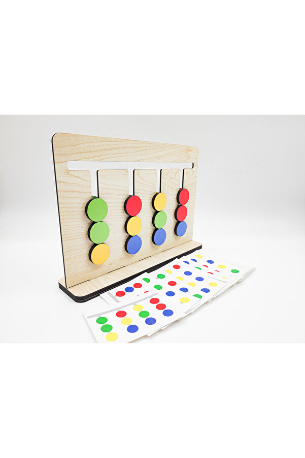 İCONS Montessori 4 Renk Rubik Abaküs Zeka Oyunu + 25 Oyun Kartı