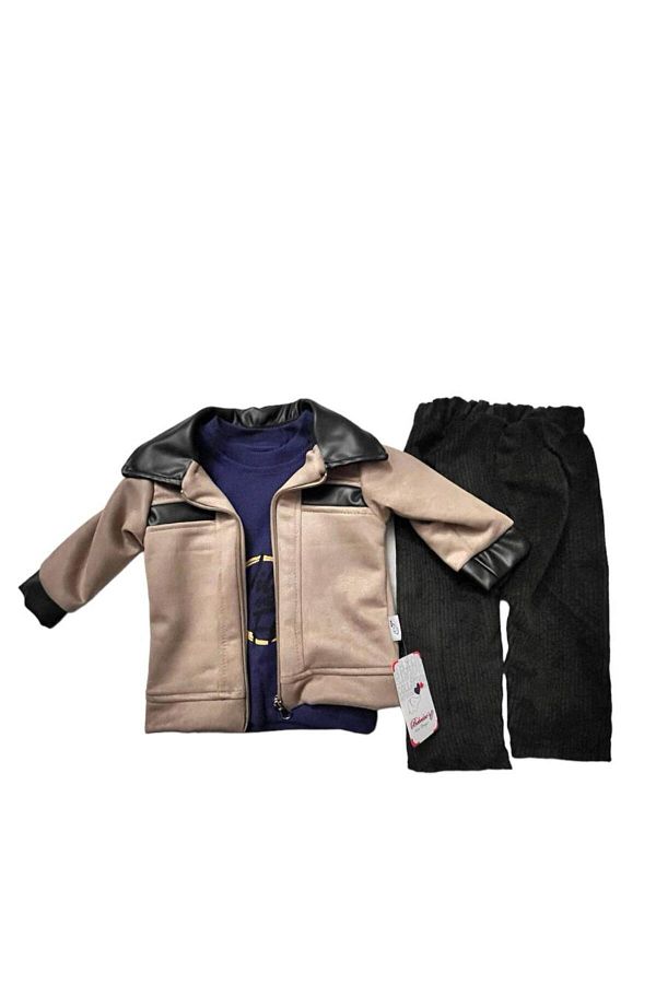 BEBEDEX S K DS MEN S 6 18 MONTHS SUEDE JACKET 3 PIECES LUXURY SUIT Trendyol