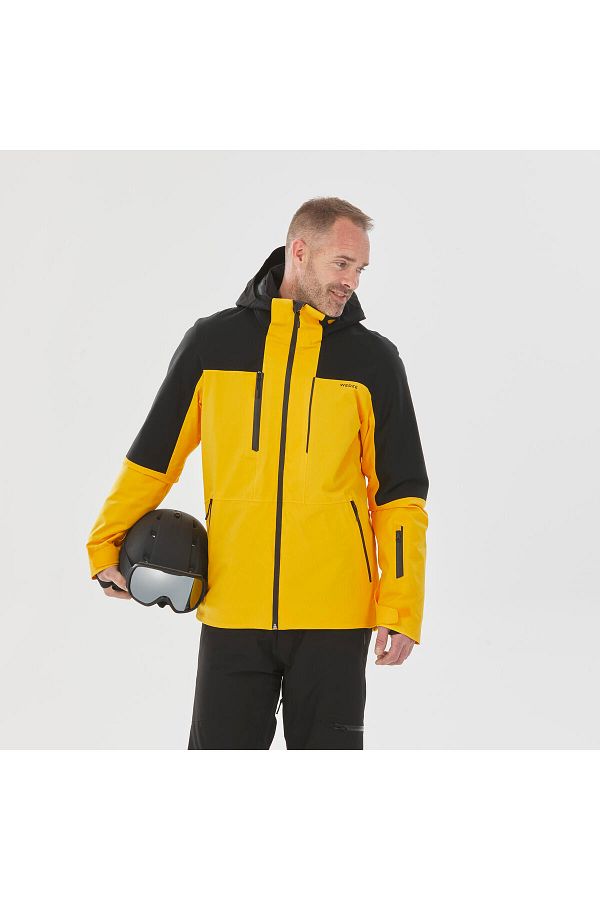 Decathlon Men s Ski Coat Black Yellow Sk P 500 Trendyol
