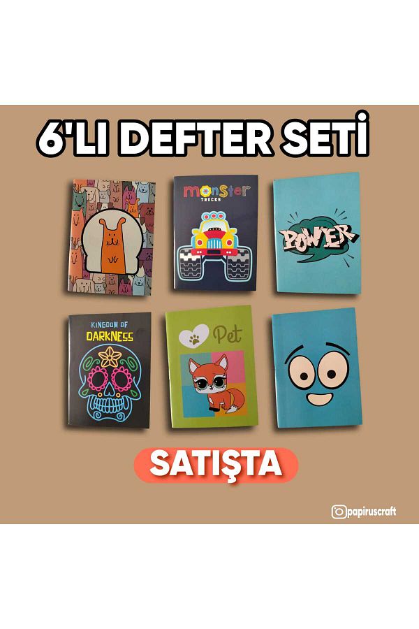 Craft-6-Piece Mini Line-Free Notebook Set, Mini Notebook, Sirin Notebook 1