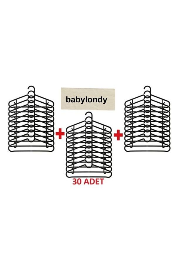 BabyLondy-Κρεμάστρα ρούχων Κρεμάστρα μπλουζάκι Κρεμάστρα μπλουζάκι άθραυστο σετ 30 τμχ Μαύρο 1