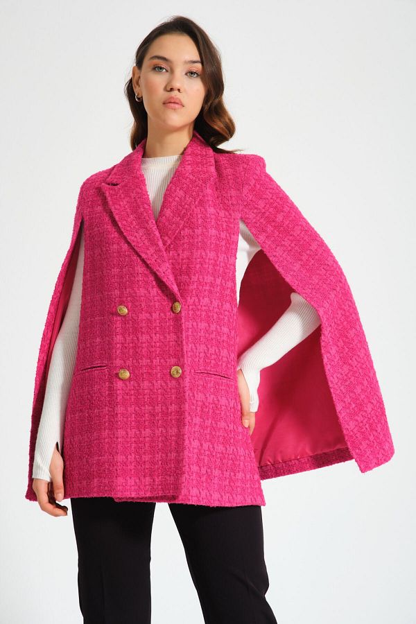 Fuchsia cape blazer shop