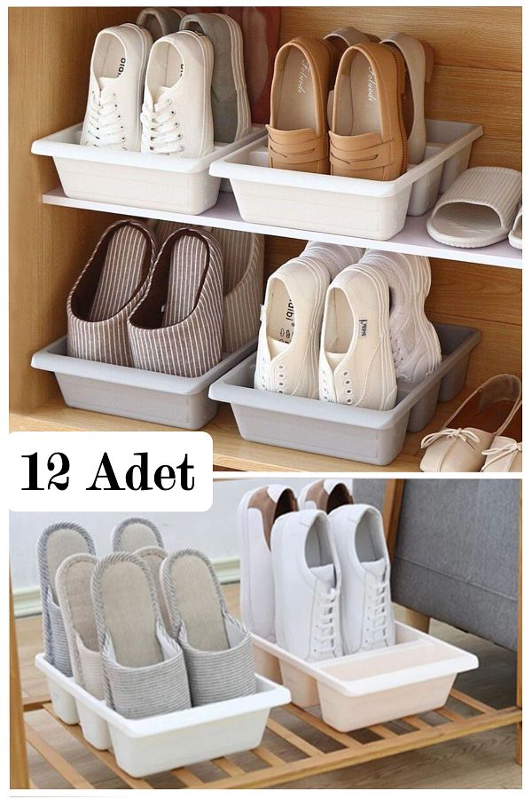 Bayev-12 Pieces Roman Shoe Set - 3 Vertical Shoe Rack and Storage Box 1