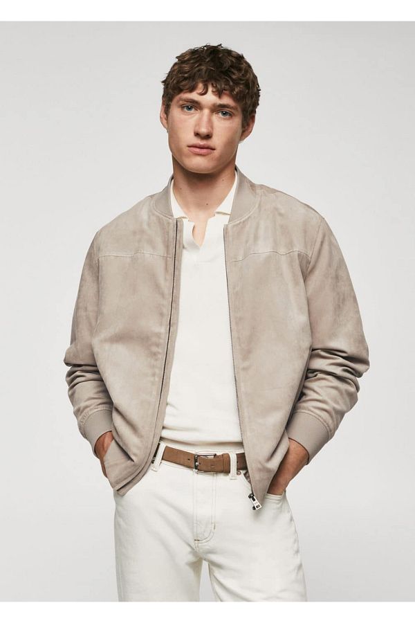 MANGO Man Suede look bomber jacket Trendyol