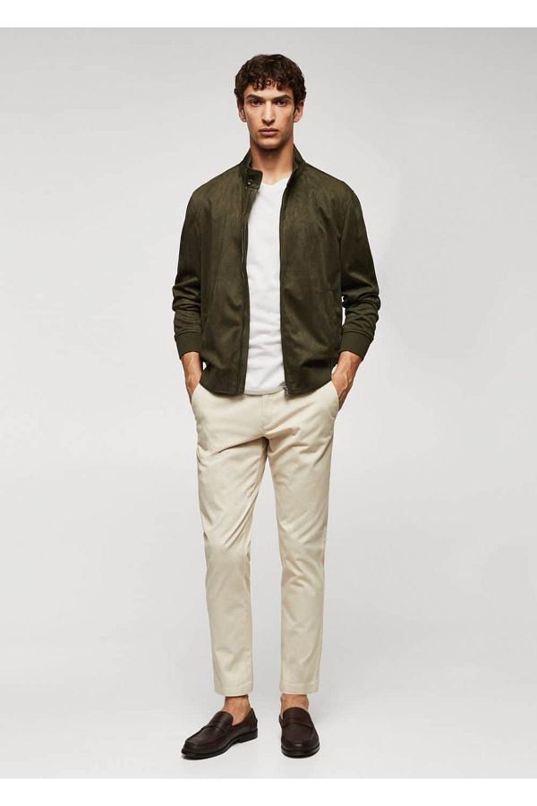 MANGO Man Suede look bomber jacket Trendyol