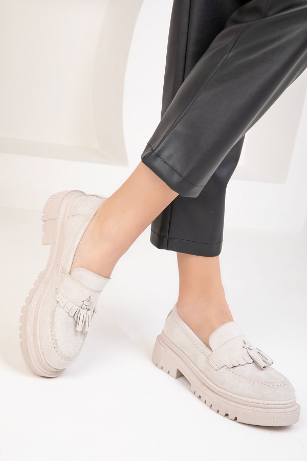 SOHO-Hautfarbene Wildleder-Freizeitschuhe für Damen 17763 1