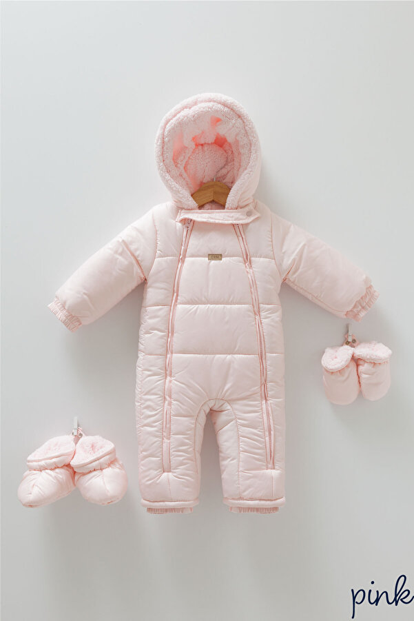 Caramell North Şişme Mont Takımlı (Eldiven ve Patik Ayakkabı) (Açık Pembe)