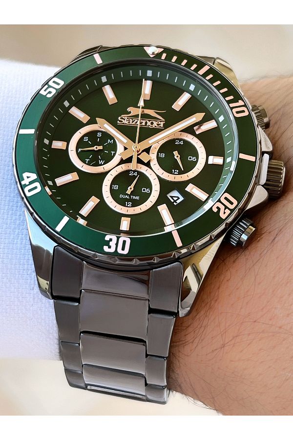 Slazenger Men s Function Steel Band 5 ATM Waterproof Wristwatch Trendyol