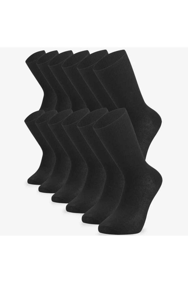 Ayakkabix-3 Pairs Men's Plain Black Socks 1