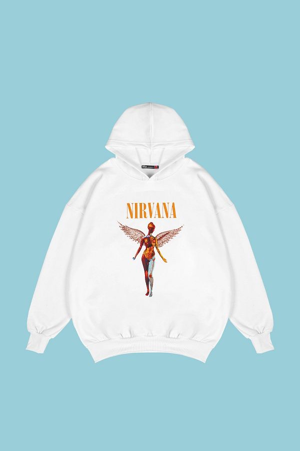 White nirvana hoodie clearance