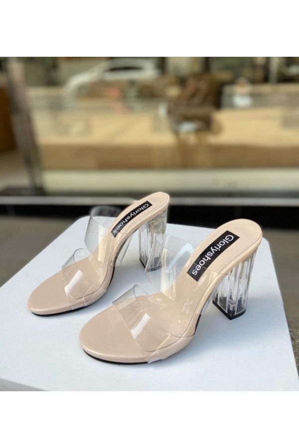 Gloriys Ayakkabı & Çanta-Transparent Slippers 10 Cm Heel 1.5 Cm Platform 1