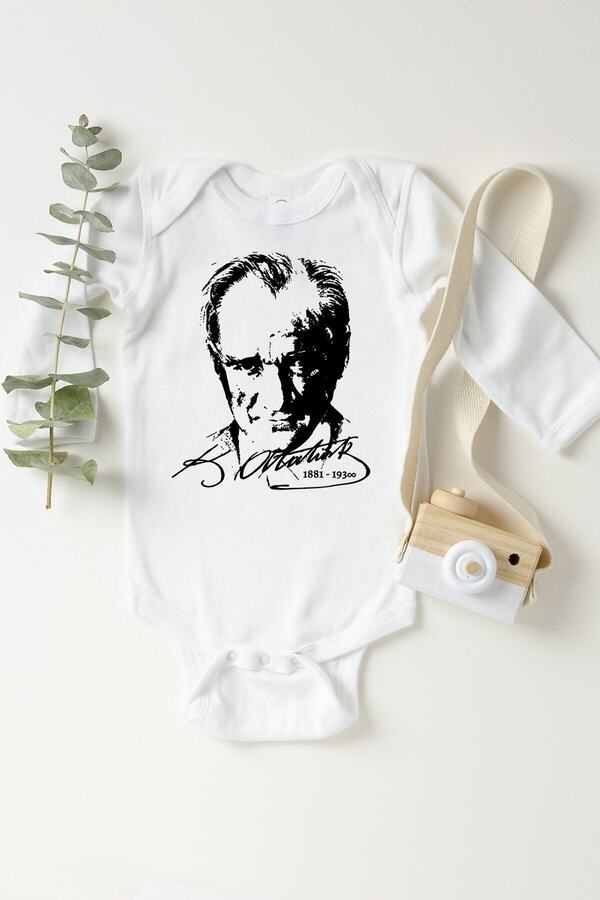 Genel Markalar Unisex Bebek Beyaz Atatürk Çıtçıtlı Body