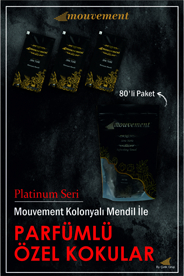 MOUVEMENT 80 Adet - Kolonyalı Islak Mendil - Platinium Sêries Noble