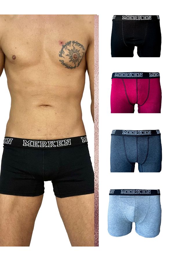 MERKEN Men s Black Boxers Cotton Lycra 3 Pack Trendyol