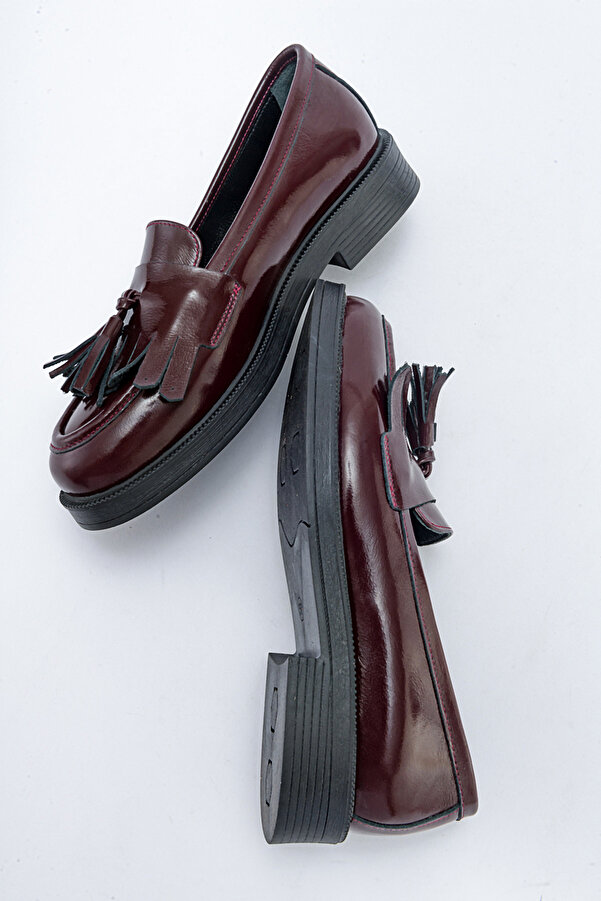 GNS Shoes Genuine Patent Leather Claret Red Women's Shoes George